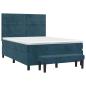 Preview: Boxspringbett mit Matratze Dunkelblau 140x190 cm Samt