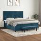 Preview: ARDEBO.de - Boxspringbett mit Matratze Dunkelblau 160x200 cm Samt