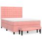 Preview: Boxspringbett mit Matratze Rosa 140x200 cm Samt
