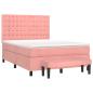 Preview: Boxspringbett mit Matratze Rosa 140x200 cm Samt