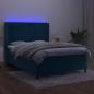 Preview: Boxspringbett mit Matratze & LED Dunkelblau 140x200 cm Samt
