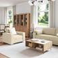Preview: Sofa 3 pcs Creme 219 x 80 x 82 cm Leinenmischgewebe