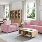 Preview: 3-tlg. Sofagarnitur mit Kissen Rosa Samt