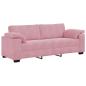 Preview: 3-tlg. Sofagarnitur mit Kissen Rosa Samt