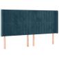 Preview: LED Kopfteil Dunkelblau 183x16x118/128 cm Samt