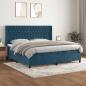 Preview: ARDEBO.de - Boxspringbett mit Matratze Dunkelblau 200x200 cm Samt