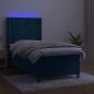 Preview: Boxspringbett mit Matratze & LED Dunkelblau 90x190 cm Samt