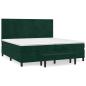 Preview: Boxspringbett mit Matratze Dunkelgrün 200x200 cm Samt