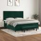 Preview: ARDEBO.de - Boxspringbett mit Matratze Dunkelgrün 180x200 cm Samt