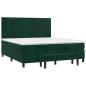 Preview: Boxspringbett mit Matratze Dunkelgrün 180x200 cm Samt