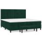 Preview: Boxspringbett mit Matratze Dunkelgrün 200x200 cm Samt