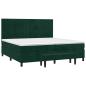 Preview: Boxspringbett mit Matratze Dunkelgrün 200x200 cm Samt