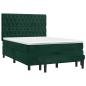 Preview: Boxspringbett mit Matratze Dunkelgrün 140x200 cm Samt