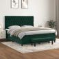 Preview: ARDEBO.de - Boxspringbett mit Matratze Dunkelgrün 180x200 cm Samt