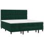 Preview: Boxspringbett mit Matratze Dunkelgrün 200x200 cm Samt