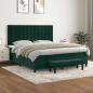 Preview: ARDEBO.de - Boxspringbett mit Matratze Dunkelgrün 180x200 cm Samt