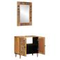 Preview: Badezimmermöbel-Set Wandmontiert 2 pcs Natur Massivholz Mango
