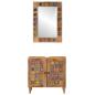 Preview: Badezimmermöbel-Set Wandmontiert 2 pcs Natur Massivholz Mango