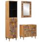 Preview: ARDEBO.de - Badezimmermöbel-Set mit Schubladen 3 pcs Natur Massivholz Mango