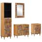 Preview: ARDEBO.de - Badezimmermöbel-Set 4 stk. Natur 38 x 33 x 160 cm