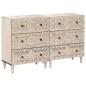 Preview: ARDEBO.de - Sideboard 2 pcs Weiß 60 x 33,5 x 75 cm Massivholz Mango