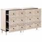 Preview: Sideboard 2 pcs Weiß 60 x 33,5 x 75 cm Massivholz Mango