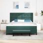 Preview: Boxspringbett mit Kopfteil Dunkelgrün 200 x 180 cm Samt