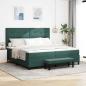 Preview: ARDEBO.de - Boxspringbett mit Matratze Dunkelgrün 200 x 200 cm Samt