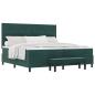 Preview: Boxspringbett mit Matratze Dunkelgrün 200 x 200 cm Samt