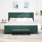 Preview: Boxspringbett mit Matratze Dunkelgrün 200 x 200 cm Samt