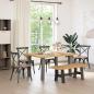 Preview: ARDEBO.de - Esstischbank NOAIN 120 x 41 x 45 cm Massives Kiefernholz Natur