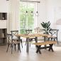 Preview: ARDEBO.de - Esstischbank NOAIN 120 x 41 x 45 cm Massives Kiefernholz Natur