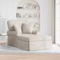 Preview: ARDEBO.de - Chaise Lounge mit Rock mit Kissen Creme 157 x 91 x 91 cm ARES