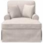 Preview: Chaise Lounge mit Rock mit Kissen Creme 157 x 91 x 91 cm ARES