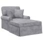 Preview: Chaise Lounge mit Rock Hellgrau 157 x 91 x 91 cm ARES