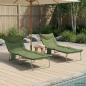 Preview: Klappbare Sonnenliege mit Kissen 2 stk. Dunkelgrün