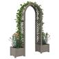Preview: Rosenbogen mit Pflanzer Grau 168,5 x 43 x 207 cm PP