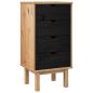 Preview: Kommode OTTA Schwarz 45 x 39 x 90 cm Massives Kiefernholz