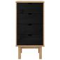 Preview: Kommode OTTA Schwarz 45 x 39 x 90 cm Massives Kiefernholz