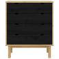 Preview: Kommode OTTA Schwarz 76,5 x 39,5 x 90 cm Massives Kiefernholz