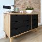 Preview: ARDEBO.de - Schubladenschrank mit Speicher OTTA Schwarz 111 x 43 x 73,5 cm