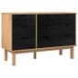 Preview: Schubladenschrank mit Speicher OTTA Schwarz 111 x 43 x 73,5 cm