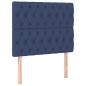 Preview: Boxspringbett mit Matratze Blau 120x200 cm Stoff