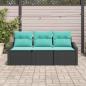 Preview: Sofa Set 3 stk. Schwarz [Synthetisch]: Poly Rattan