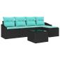 Preview: Sofa Set 6 stk. Schwarz [Synthetisch]: Poly Rattan