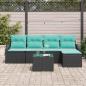 Preview: Sofa Set 6 stk. Schwarz [Synthetisch]: Poly Rattan