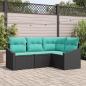 Preview: ARDEBO.de - Sofa Set 4 stk. Schwarz [Synthetisch]: Poly Rattan