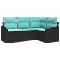 Preview: Sofa Set 4 stk. Schwarz [Synthetisch]: Poly Rattan