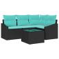 Preview: Sofa Set 5 stk. Schwarz [Synthetisch]: Poly Rattan