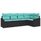 Preview: Sofa Set 5 stk. Schwarz [Synthetisch]: Poly Rattan